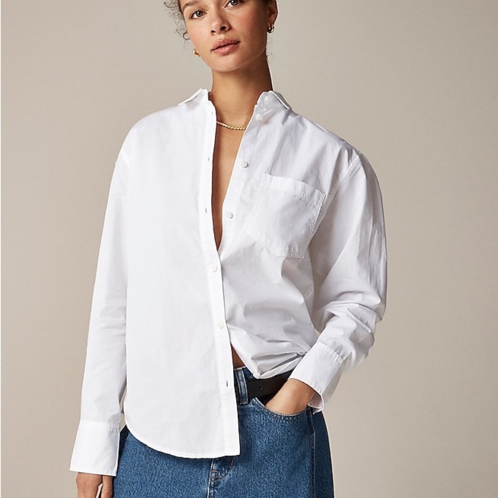 NWT J.Crew Garçon classic shirt in cotton poplin Size 2 White Preppy Cotton